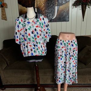 Evanna • Vintage • Multi-Colors•  Geometric Design • Dress • Size X-Large